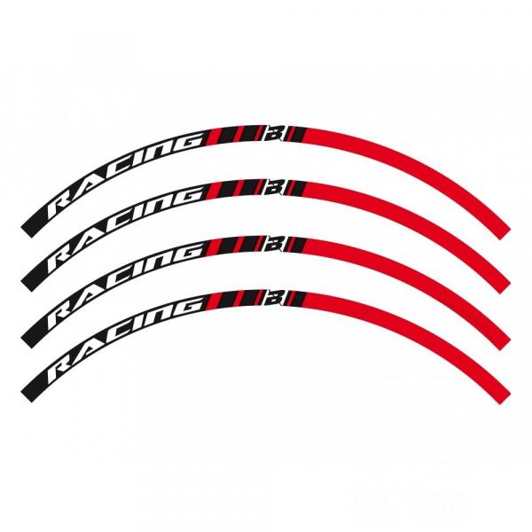 Felgenrandaufkleber BlackBird Racing Racing rot