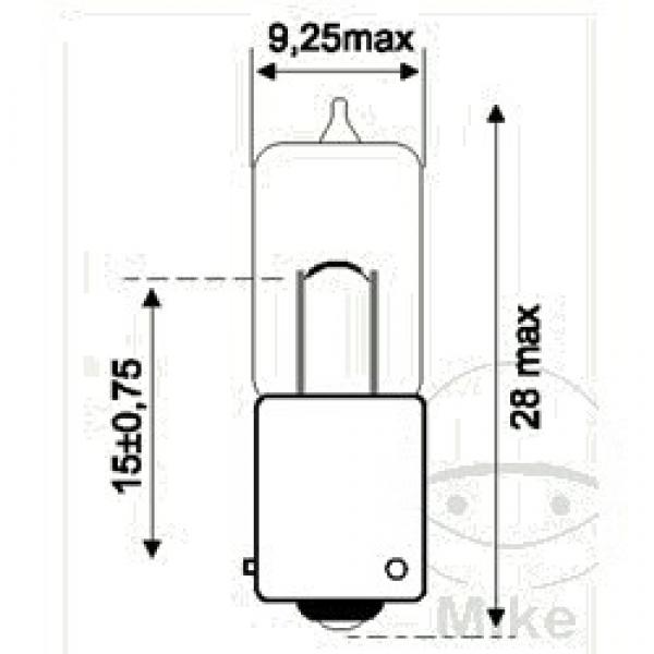 Lampe 12V6W BAX9S   Inhalt 1 Stück