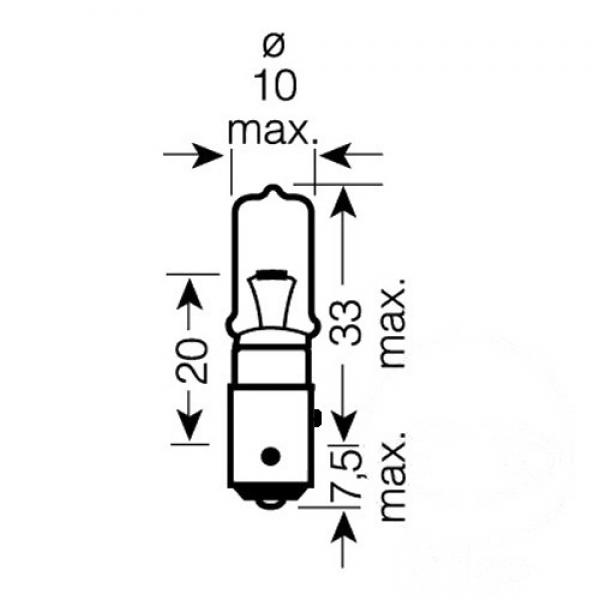 Lampe 12V21W   BAY9S Inhalt 10 Stück