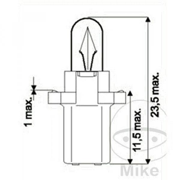Lampe 12V1.2W   B8.3D Inhalt 10 Stück