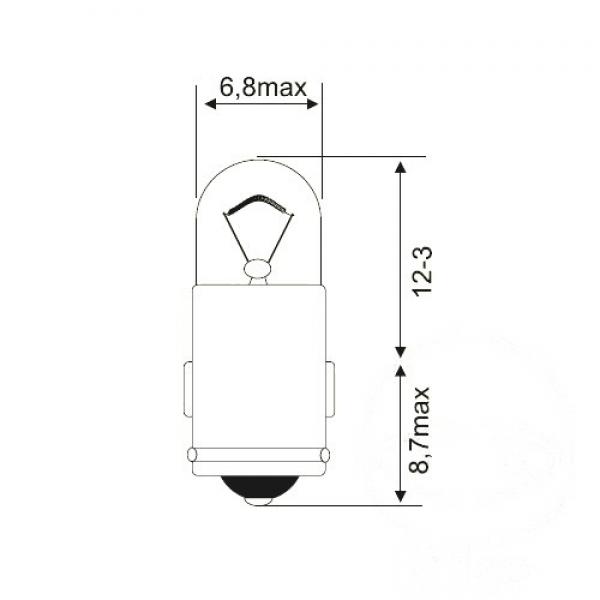 Lampe 6V0.6W   BA7S Inhalt 10 Stück