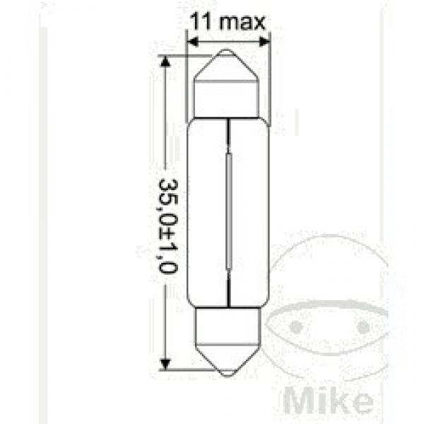 Lampe 6V5W   SV8.5-8 11X35MM INH10STCK