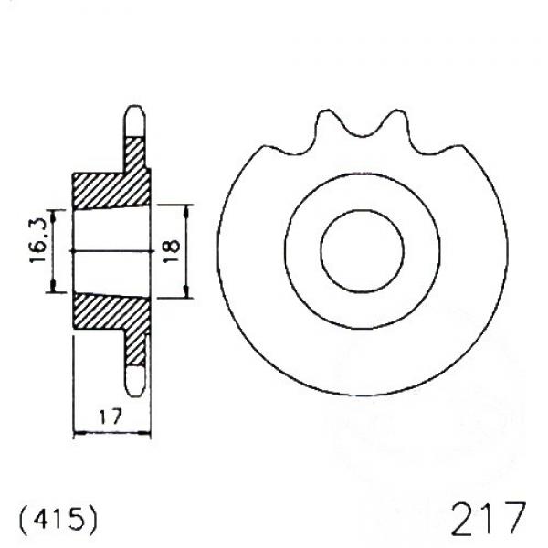 Ritzel 11Z Teilung 415 KONISCH 16/18