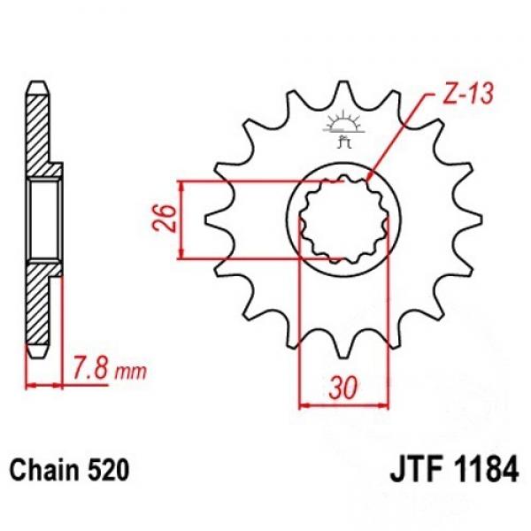 Ritzel 18Z Teilung 520 feinverzahnt Innendurchmesser 26/30