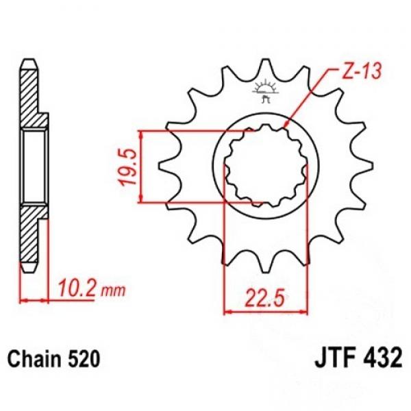 Ritzel 11Z Teilung 520 feinverzahnt Innendurchmesser 19.5/22