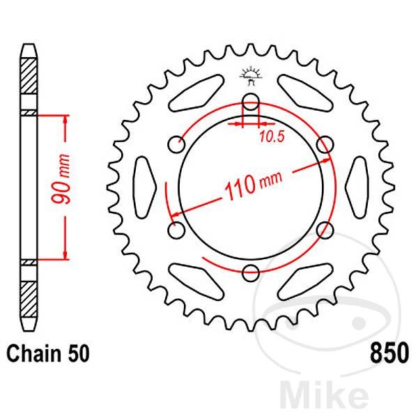 Kettenrad 34Z Teilung 530 Innendurchmesser 090 Lochkreis 110