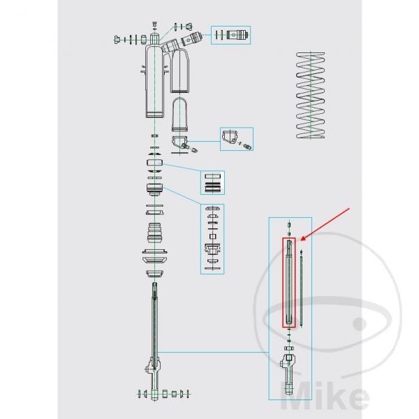 Kolbenstange für KOMP Federbein, Kayaba 120350012701