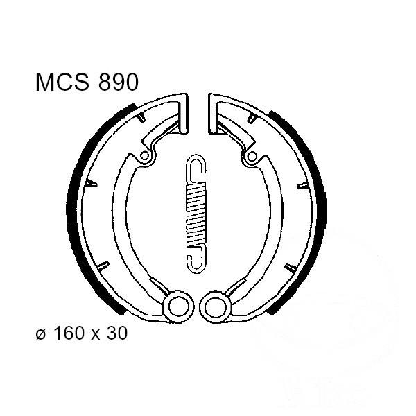 Bremsbacken hinten TRW Lucas MCS890 inkl. Federn