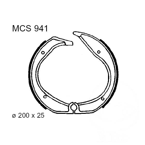 Bremsbacken hinten TRW Lucas MCS941 ohne Federn