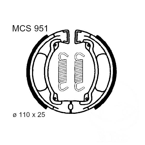 Bremsbacken hinten TRW Lucas MCS951 inkl. Federn