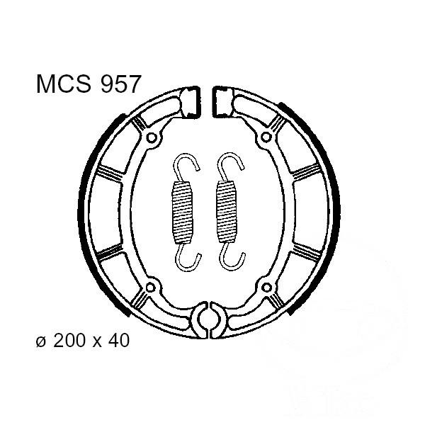 Bremsbacken hinten TRW Lucas MCS957 inkl. Federn