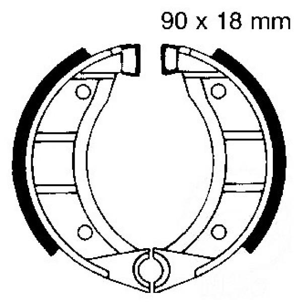 Bremsbacken hinten EBC 908 ohne Federn