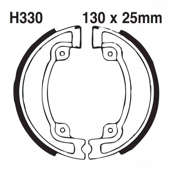 Bremsbacken hinten EBC Grooved H330G inkl. Federn