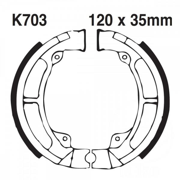 Bremsbacken hinten EBC Grooved K703G inkl. Federn