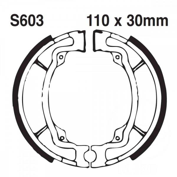 Bremsbacken hinten EBC Grooved S603G inkl. Federn