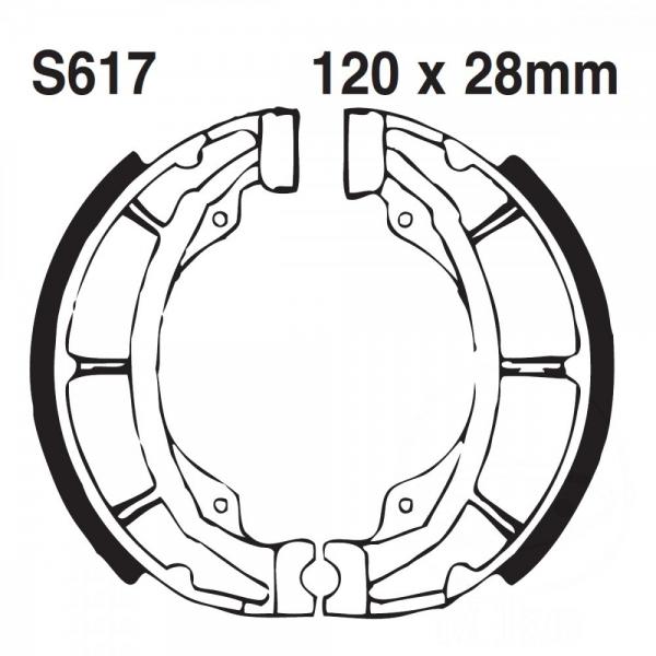 Bremsbacken hinten EBC Grooved S617G ohne Federn