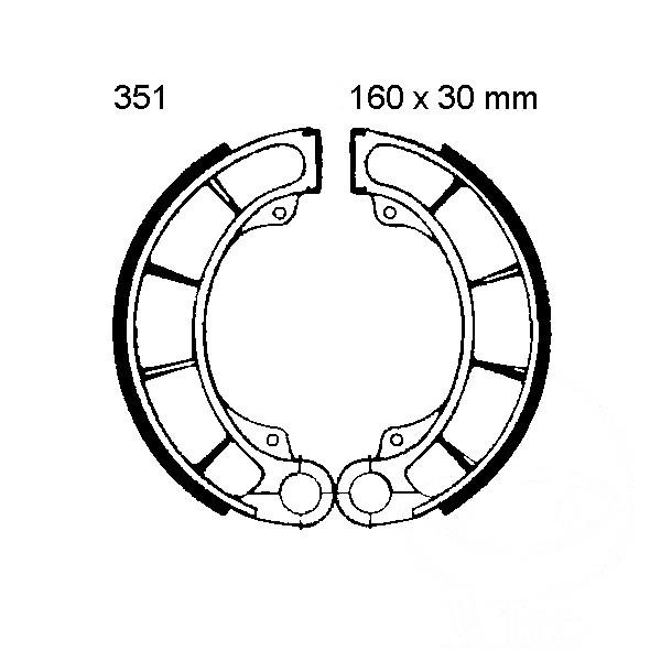 Bremsbacken hinten EBC H351 inkl. Federn
