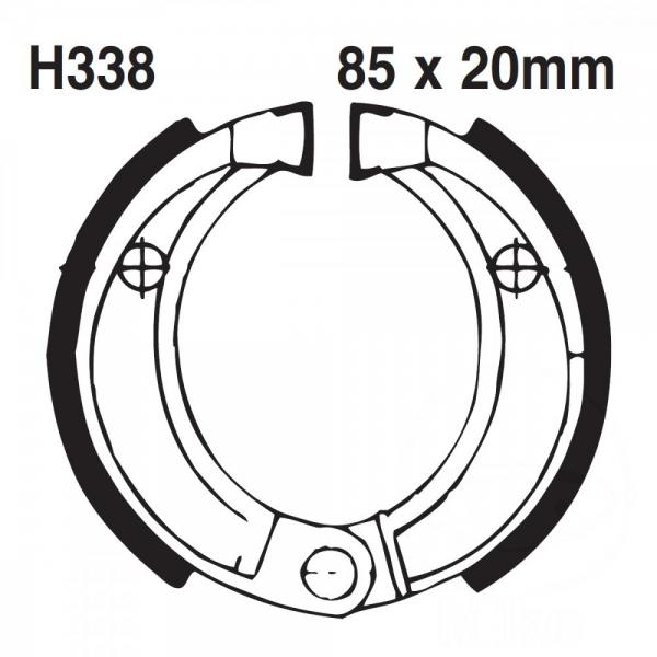 Bremsbacken vorne EBC Grooved H338G ohne Federn