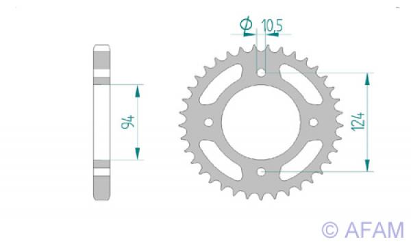 Kettenrad Stahl Teilung 530, Zähne 34