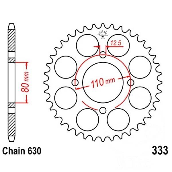 Kettenrad Stahl Teilung 630, Zähne 41