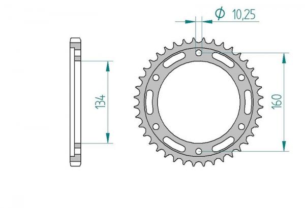 Kettenrad Stahl Teilung 525, Zähne 40