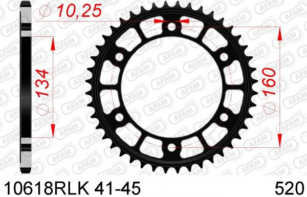 AFAM RLK Kettenrad Stahl Teilung 520, Zähne 41