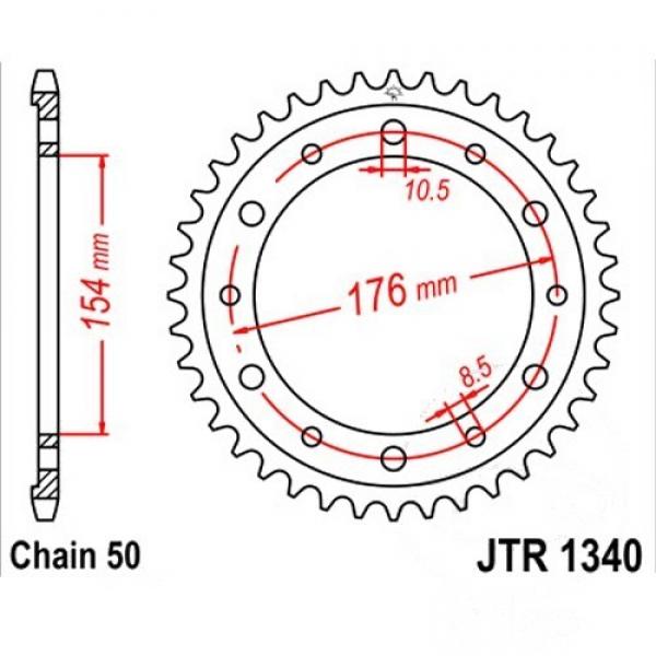 Kettenrad Stahl Teilung 530, Zähne 43