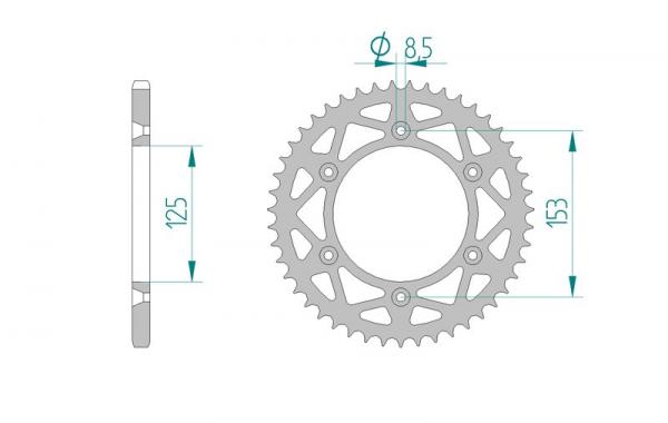 AFAM Schlamm Kettenrad Alu Teilung 520, Zähne 54