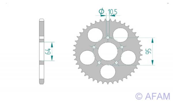 Kettenrad Alu Teilung 520, Zähne 43