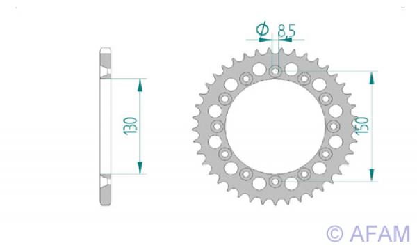 AFAM Kettenrad Alu Teilung 520, Zähne 42