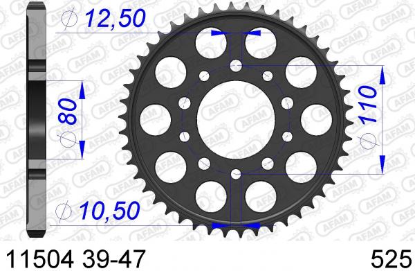 AFAM Kettenrad Alu Teilung 525 CBR/VF400F, Zähne 45