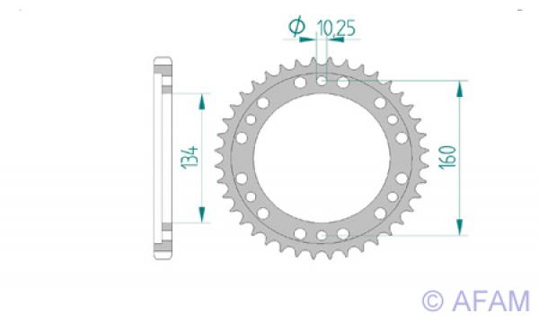 AFAM Kettenrad Alu Teilung 525, Zähne 47