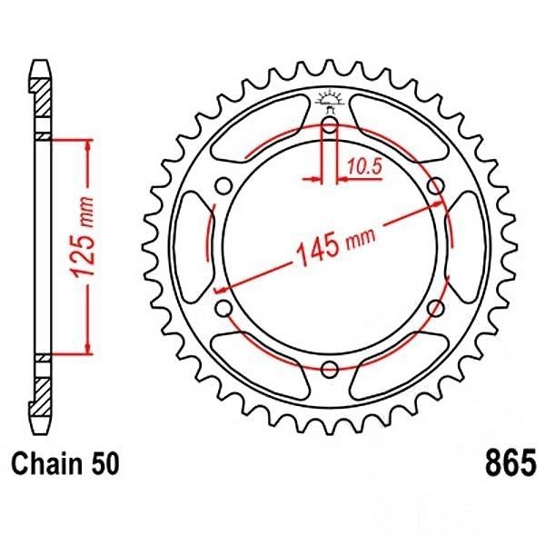 Kettenrad Stahl Teilung 530, Zähne 43