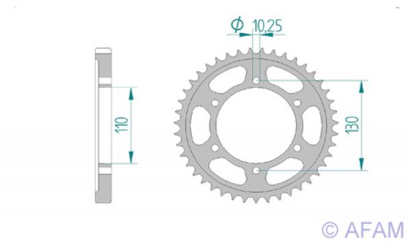 Kettenrad Stahl Teilung 530, Zähne 41