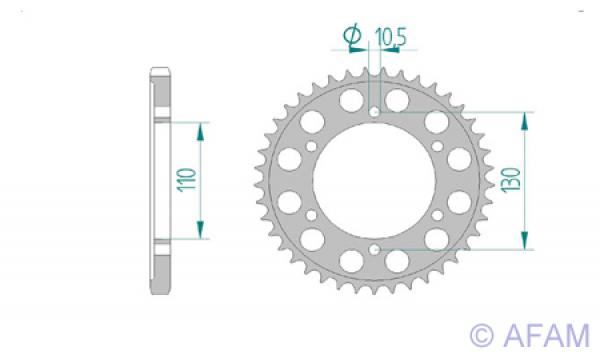 AFAM Kettenrad Alu Teilung 525 YZF R1, Zähne 44