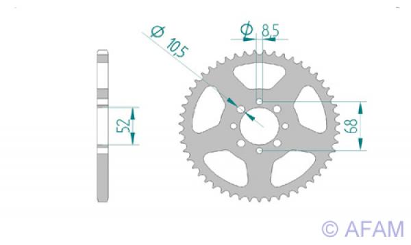 Kettenrad Stahl Teilung 420, Zähne 32