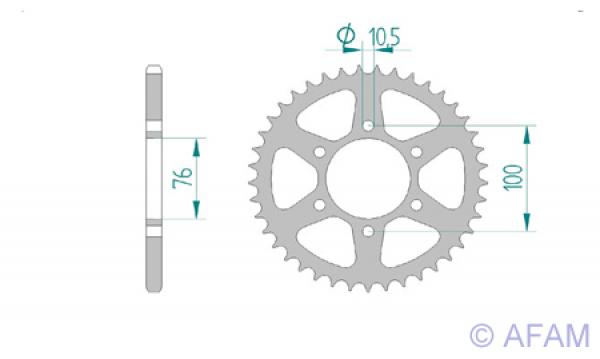 Kettenrad Stahl Teilung 520, Zähne 37