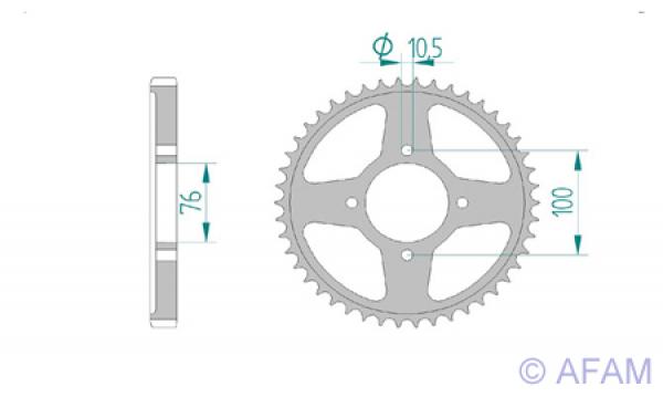 Kettenrad Stahl Teilung 530, Zähne 46