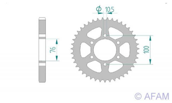 Kettenrad Stahl Teilung 530, Zähne 50