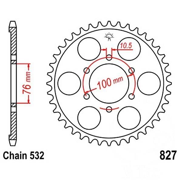 Kettenrad Stahl Teilung 532, Zähne 52