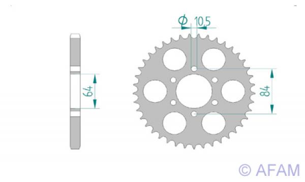 AFAM Kettenrad Alu Teilung 525, Zähne 41