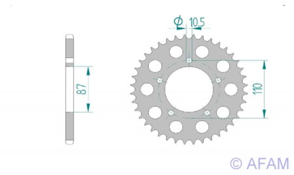 AFAM Kettenrad Alu Teilung 520, Zähne 46