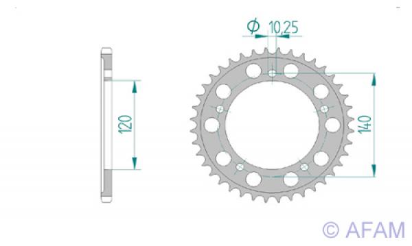 AFAM Kettenrad Alu Teilung 520, Zähne 41