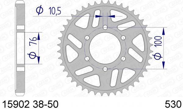 AFAM Kettenrad Alu Teilung 530, Zähne 41