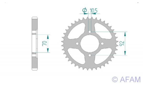 Kettenrad Stahl Teilung 530, Zähne 35