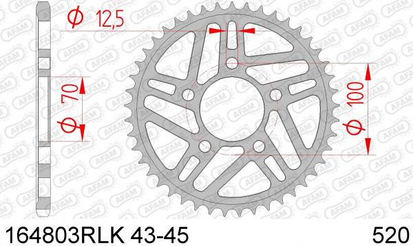 AFAM RLK Kettenrad Stahl Teilung 520, Zähne 43
