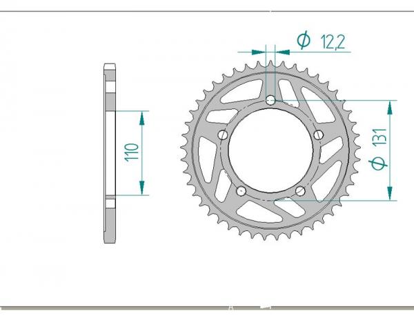 AFAM Kettenrad Alu, hard, Teilung 520, Zähne 40