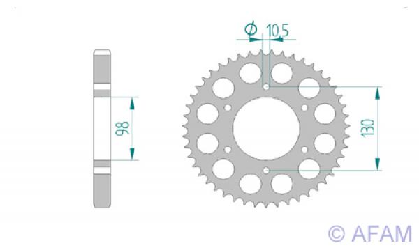 Kettenrad Stahl Teilung 530, Zähne 47