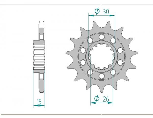 Antriebsritzel, Ritzel Teilung 525, 17 Zähne
