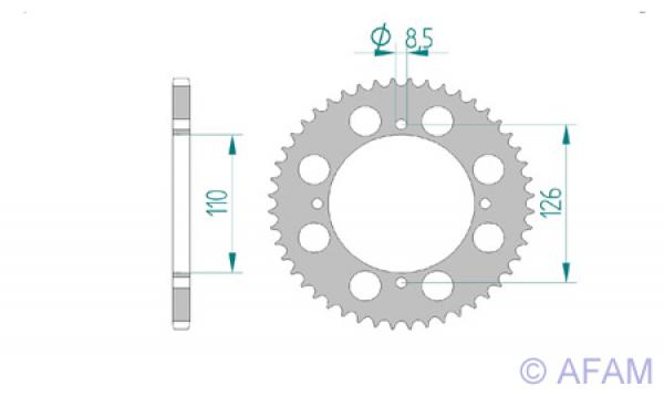 Kettenrad Alu Teilung 420, Zähne 47